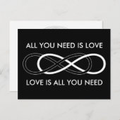 Symbol-doppelte Unendlichkeit - Schwarzes u. Weiß Postkarte (Vorne/Hinten)