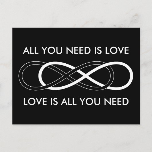 Symbol-doppelte Unendlichkeit - Schwarzes u. Weiß Postkarte (Vorderseite)