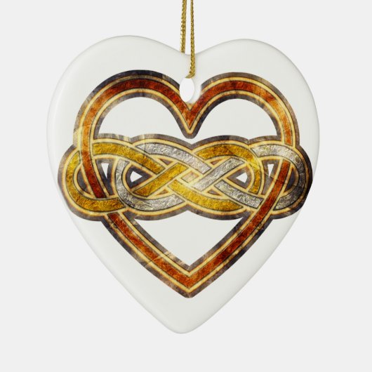 Symbol-doppeltes Unendlichkeits-Herz zweifarbig Keramikornament (Rechts)