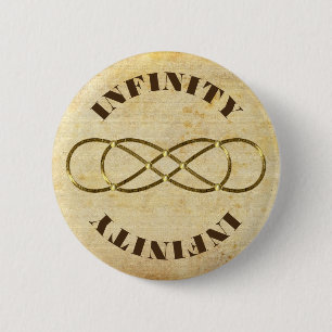Symbol Double Infinity - antikes Gold + Backgr. Button