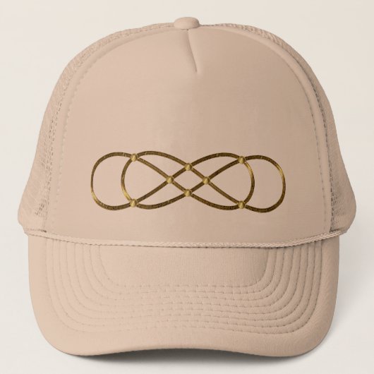 Symbol Double Infinity - Antique Gold Truckerkappe (Vorderseite)
