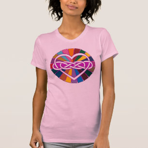 Symbol Double Infinity Herz farbenfroher Glanz T-Shirt