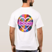Symbol Double Infinity Herz farbenfroher Glanz T-Shirt (Rückseite)
