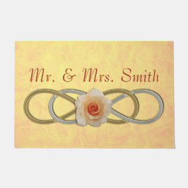 Symbol Double Infinity - Rose Gold Silber Fußmatte