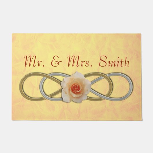 Symbol Double Infinity - Rose Gold Silber Fußmatte (Vorderseite)