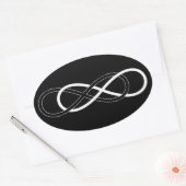 Symbol Double Infinity - Schwarz & Weiß Ovaler Aufkleber (Umschlag)