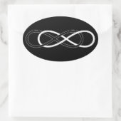Symbol Double Infinity - Schwarz & Weiß Ovaler Aufkleber (Tasche)
