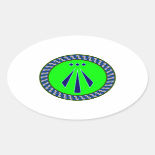 Symbol Druiden Druiden awen Ovaler Aufkleber