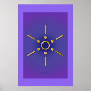 Symbol Elomin / Gold Blau Violett Poster
