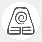 Symbol Erde Runder Aufkleber (Vorderseite)