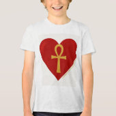 Symbol ewiger Liebe, Herz & Ankh - Ein Design in Tri-Blend Shirt (Vorderseite)