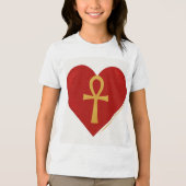 Symbol ewiger Liebe, Herz & Ankh - Ein Design in Tri-Blend Shirt (Vorderseite)
