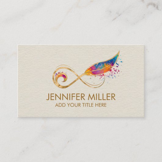 Symbol-Feather der Unendlichkeit - Spritzer Farbe Visitenkarte (Vorderseite)