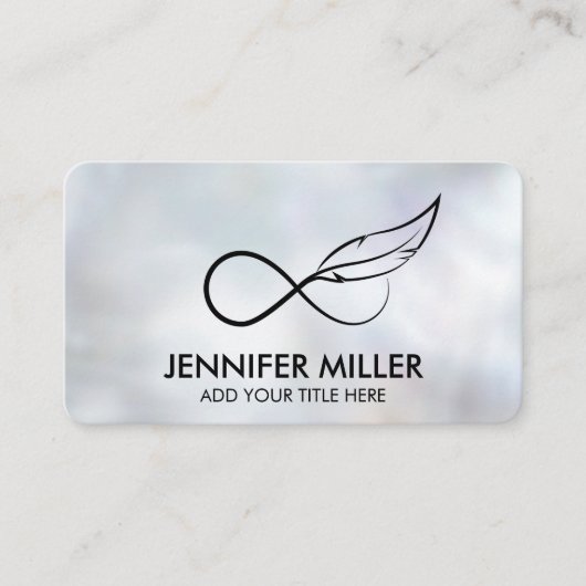 Symbol-Feather - Line Art Business Card Visitenkarte (Vorderseite)