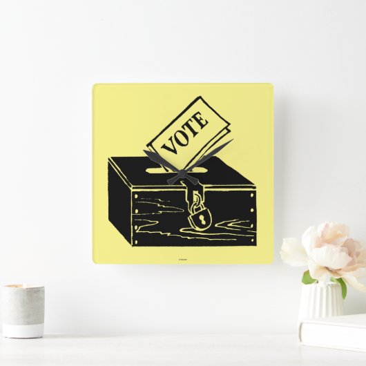 Symbol: Feld "Ballot" Quadratische Wanduhr (Zuhause)