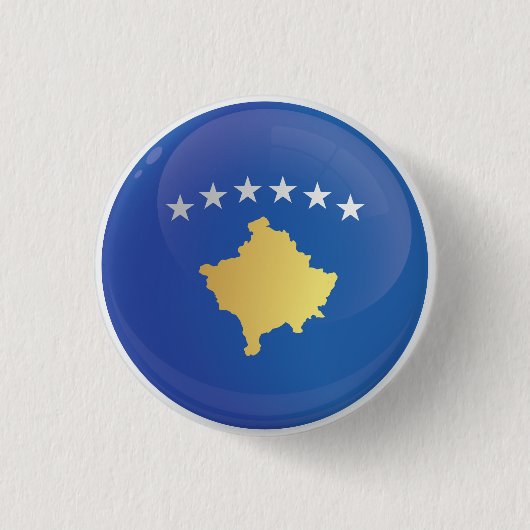 Symbol-Flagge des Kosovo-Runde Button (Vorderseite)