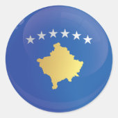 Symbol-Flagge des Kosovo-Runde Runder Aufkleber (Vorderseite)