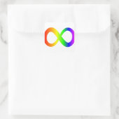 Symbol für Autismus Sensibilität Rainbow Infinity Quadratischer Aufkleber (Tasche)