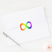 Symbol für Autismus Sensibilität Rainbow Infinity Quadratischer Aufkleber (Umschlag)