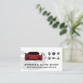 Symbol für Auto-Komponenten | Sportwagen Visitenkarte (Stehend Vorderseite)