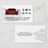 Symbol für Auto-Komponenten | Sportwagen Visitenkarte (Vorne/Hinten)