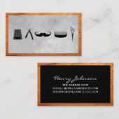 Symbol für Barbershop | Holzgrenze Visitenkarte (Vorne/Hinten)