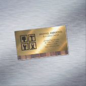 Symbol für Bauwerkzeug | Holz - Metall - Hintergru Magnetische Visitenkarte (Beispiel)