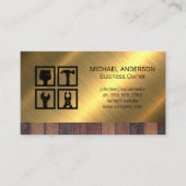 Symbol für Bauwerkzeug | Holz - Metall - Hintergru Visitenkarte (Vorderseite)