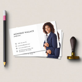 Symbol für Berufliches vertikales Foto mit minimal Visitenkarte