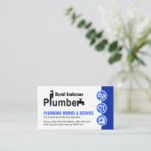 Symbol für blaue Klempnermarken Visitenkarte (Stehend Vorderseite)