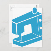 Symbol für blaue Nähmaschine Postkarte (Vorne/Hinten)