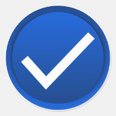 Symbol für blaues Karo Runder Aufkleber (Vorderseite)