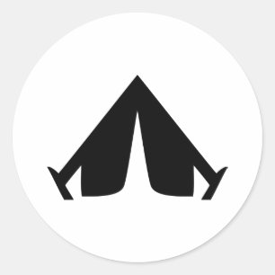 Symbol für Camping Runder Aufkleber