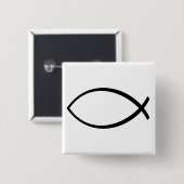 Symbol für christliche Fische (Ichthys) Button (Vorne & Hinten)