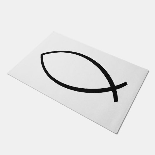 Symbol für christliche Fische (Ichthys) Fußmatte (Schrägansicht)