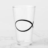 Symbol für christliche Fische (Ichthys) Glas (Vorderseite)