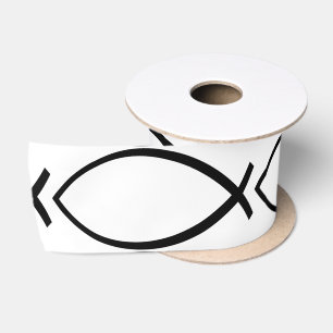 Symbol für christliche Fische (Ichthys) Satinband