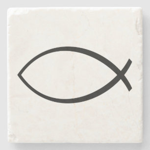 Symbol für christliche Fische (Ichthys) Steinuntersetzer