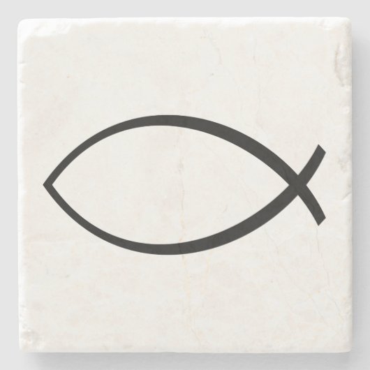 Symbol für christliche Fische (Ichthys) Steinuntersetzer (Vorderseite)