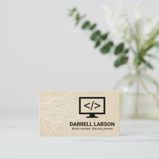 Symbol für Computerprogrammierer | Schalttafel Visitenkarte (Stehend Vorderseite)