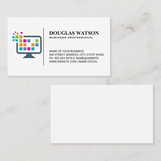Symbol für Computertechnologie Visitenkarte (Vorne/Hinten)