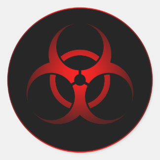 Symbol für coole rote und schwarze chemische Bioge Runder Aufkleber