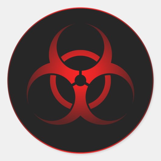 Symbol für coole rote und schwarze chemische Bioge Runder Aufkleber (Vorderseite)