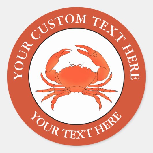 Symbol für das benutzerdefinierte Crab-Text-Logo 1 Runder Aufkleber (Vorderseite)