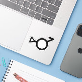 Symbol für das dritte Geschlecht Aufkleber (Laptop mit iPhone)