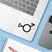 Symbol für das dritte Geschlecht Aufkleber (Laptop mit iPhone)