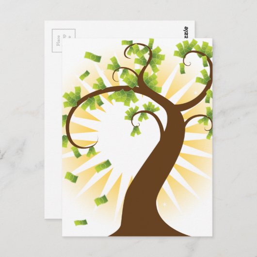Symbol für das Finanzwachstum von Geldbäumen Postkarte (Vorne/Hinten)