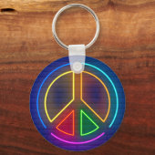 Symbol für das mehrfarbige Neonfriedzeichen Schlüsselanhänger (Vorderseite)