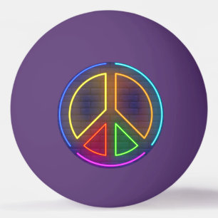 Symbol für das mehrfarbige Neonfriedzeichen Tischtennisball