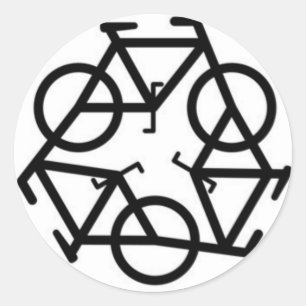 Symbol für das recycle des Fahrradlogos Runder Aufkleber